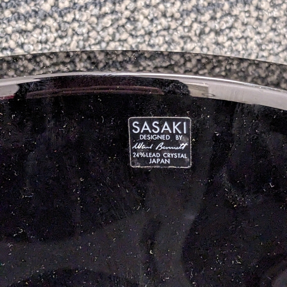 Sasaki Black Amethyst Crystal Geometric Bowl Ward Bennet - Picture 7 of 7